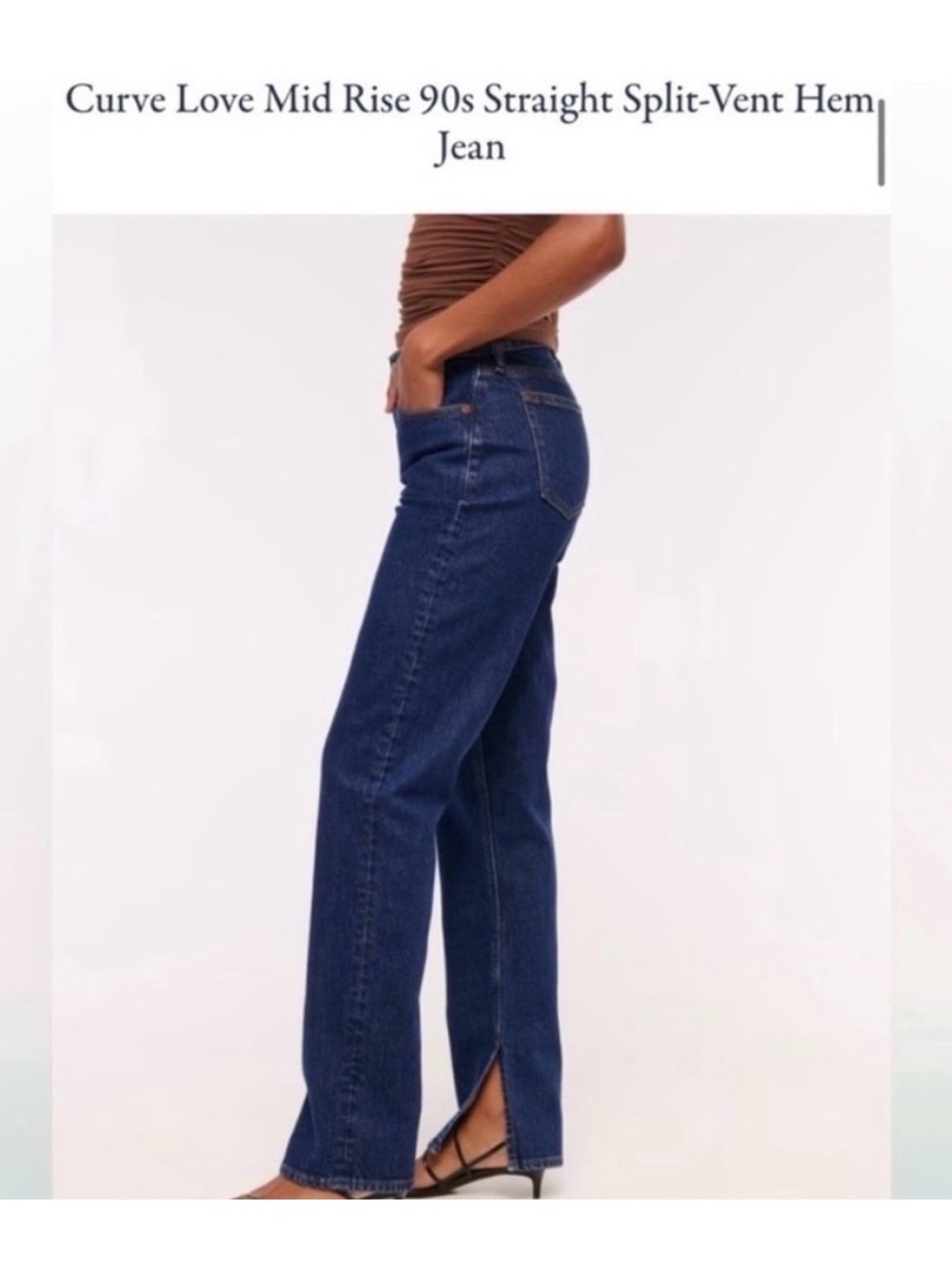 Abercrombie & Fitch Mid-Rise 90's Straight Dark Blue Jeans - Picture 3 of 9